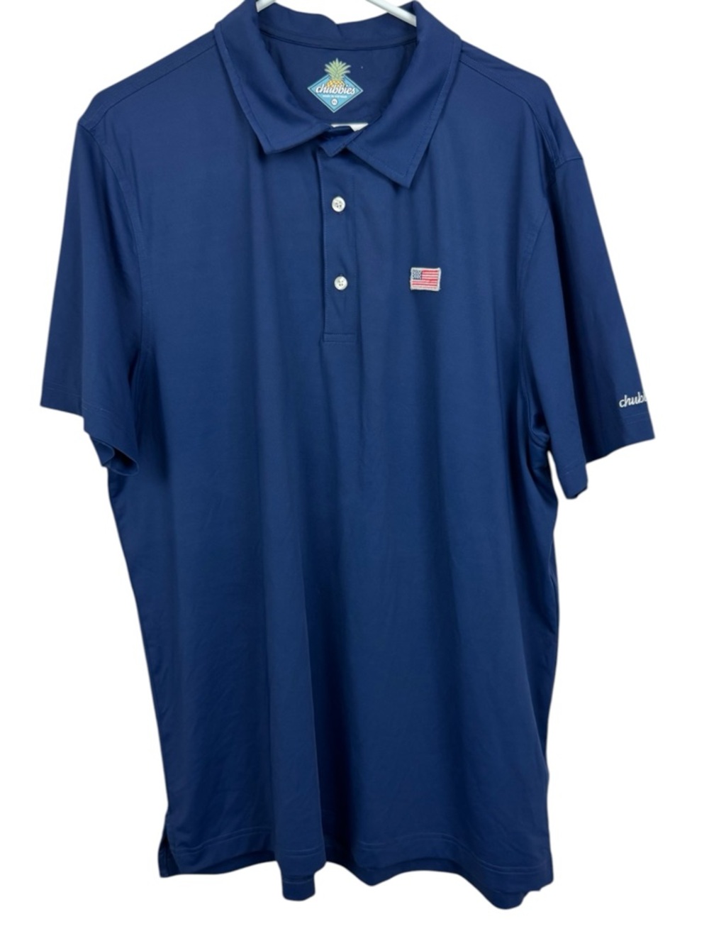 Chubbies Out Of The Blue Performance Flag Polo Shirt 2.0 XL